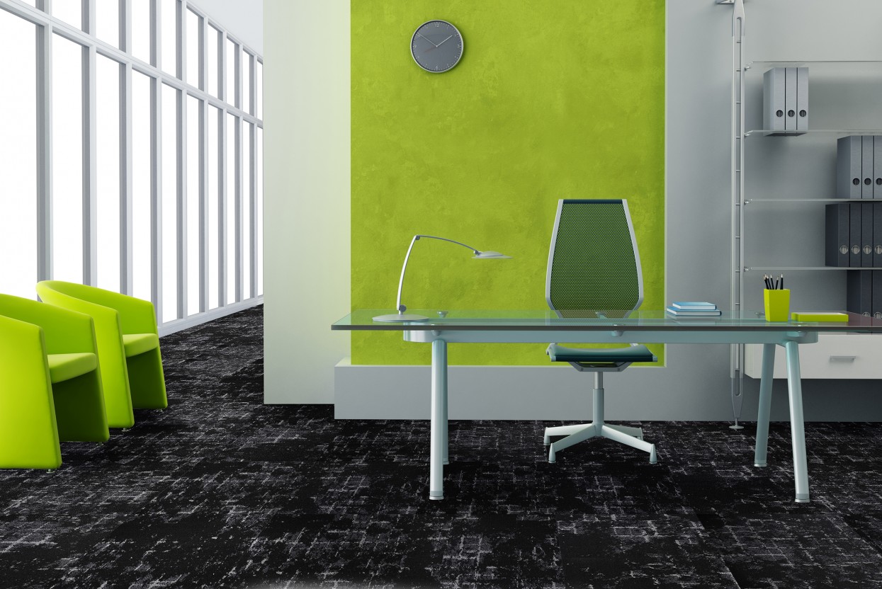 Ковровая плитка Associated Weavers Macro Tile цвет 97 Thunder 500×500×6 фото в интерьере